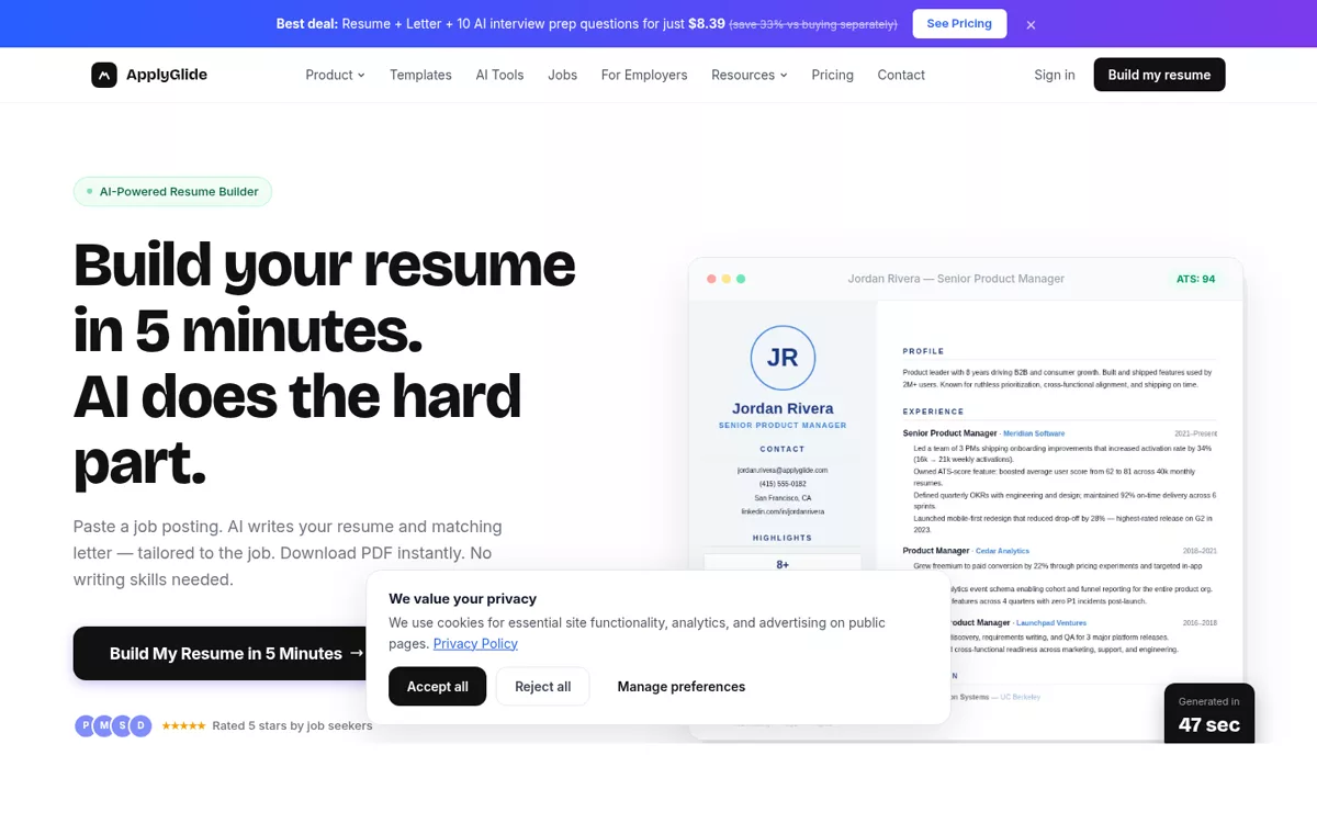 ApplyGlide — live product screenshot