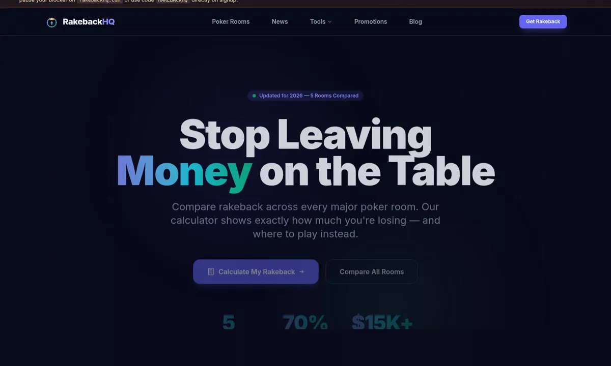 RakebackHQ — live product screenshot